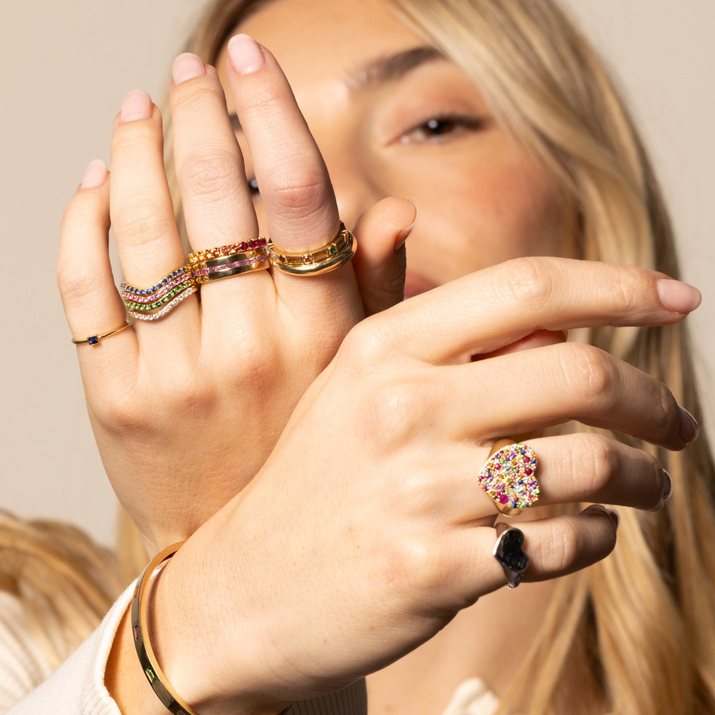 Pink Sapphire Baguette Row Band